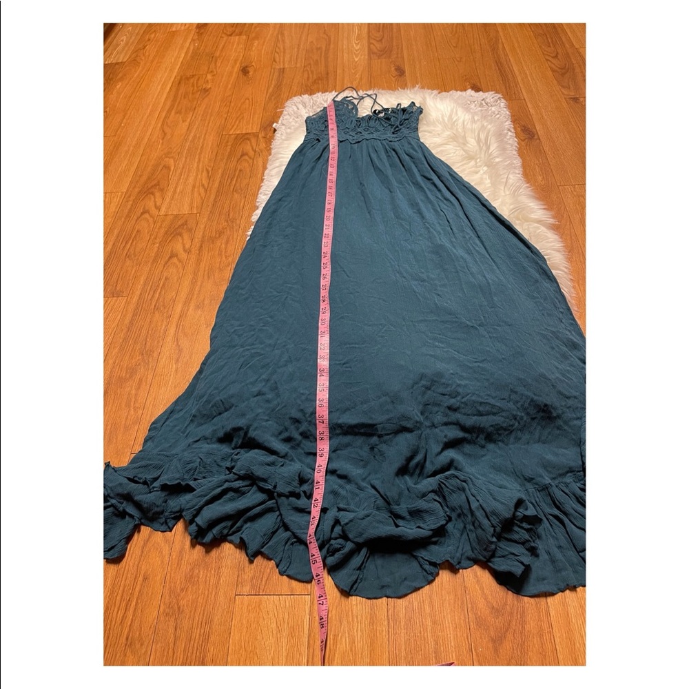 Free People Teal Fp One "Adella" Slip Crochet Casual Maxi Dress - Picture 11 of 16